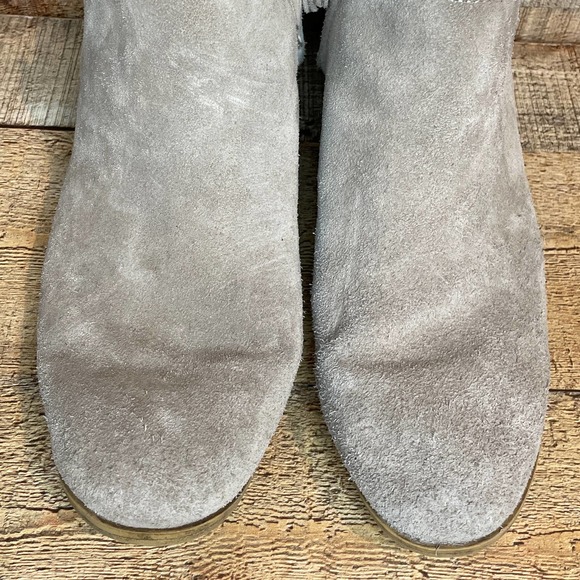 TOMS Deia Leather Ankle Boot Tan Suede Booties Size 11 - Picture 2 of 12